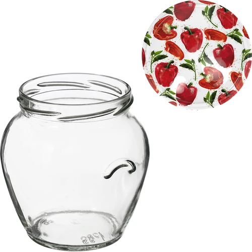 Βάζο Twist-Off Amfora 580 ml με χρωματιστό καπάκι fi82/6-6τεμ. - 10