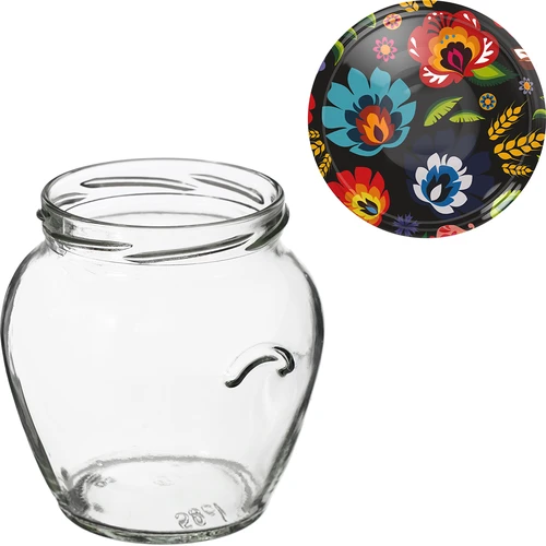 Βάζο Twist-Off Amfora 580 ml με χρωματιστό καπάκι fi82/6-6τεμ. - 9