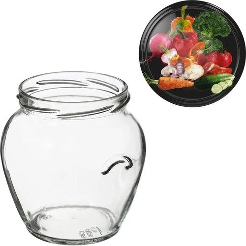 Βάζο Twist-Off Amfora 580 ml με χρωματιστό καπάκι fi82/6-6τεμ. - 12