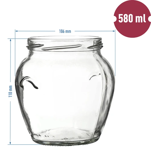 Βάζο Twist-Off Amfora 580 ml με χρωματιστό καπάκι fi82/6-6τεμ. - 6