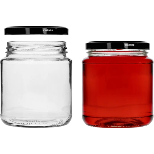 Βάζο twist-off, grubasek 580 ml με μαύρο καπάκι fi 82/6, 6 τεμ. - 3