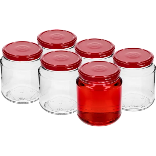 Βάζο twist-off, grubasek 580ml με μπορντό καπάκι fi82/6, 6 τεμ. - 2