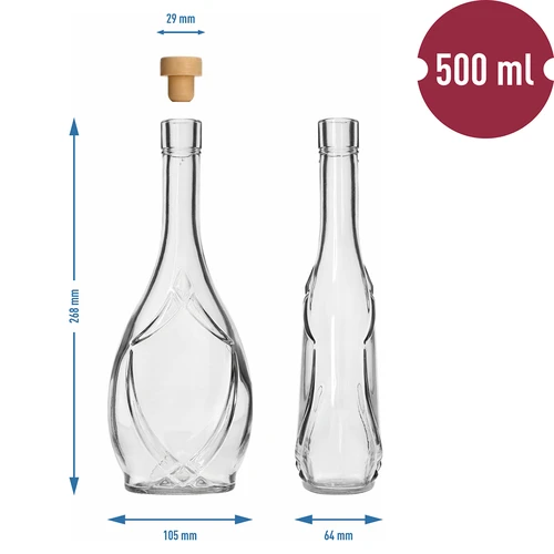 Διακοσμητικό μπουκάλι ICONA 500 ml, με πώμα τύπου «μανιτάρι», 1 τεμ. - 5