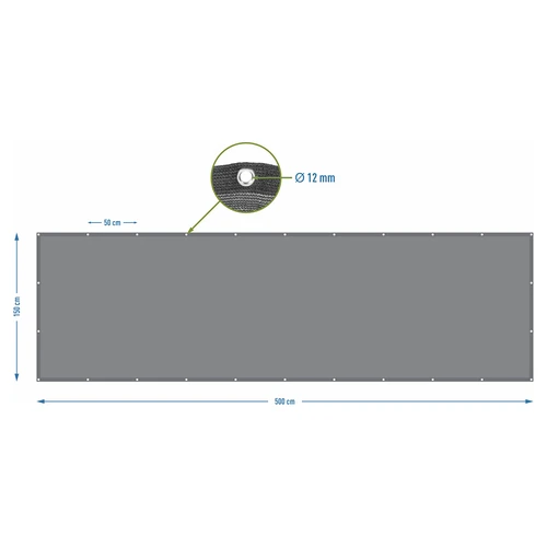 Δίχτυ σκίασης (80%, 140 g/m2) 1,5 x 5 m, ανθρακί - 7