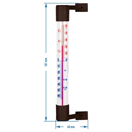 Εξωτερικό θερμόμετρο καφέ (-50°C έως +50°C) 18 cm - 3
