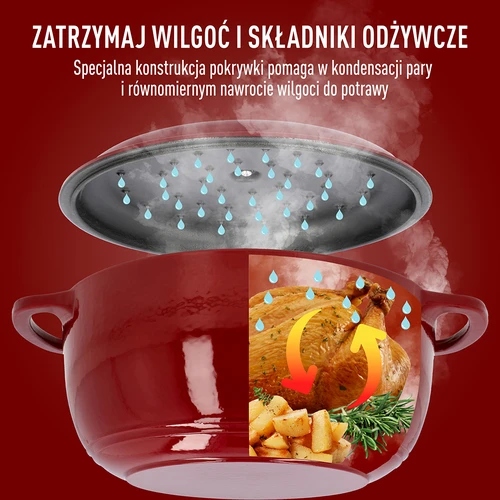 Εμαγιέ χυτοσίδηρη κατσαρόλα - μπορντό, 5,8L - 6