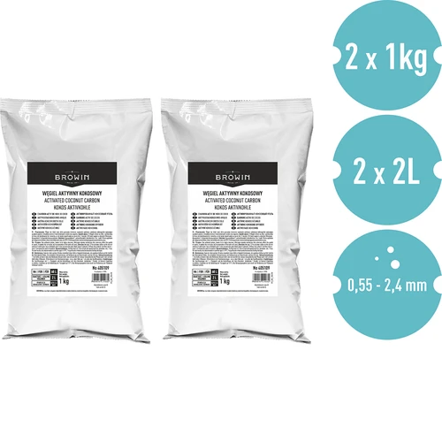 Ενεργός άνθρακας από κέλυφος καρύδας 1 kg x 2 - σετ - 2