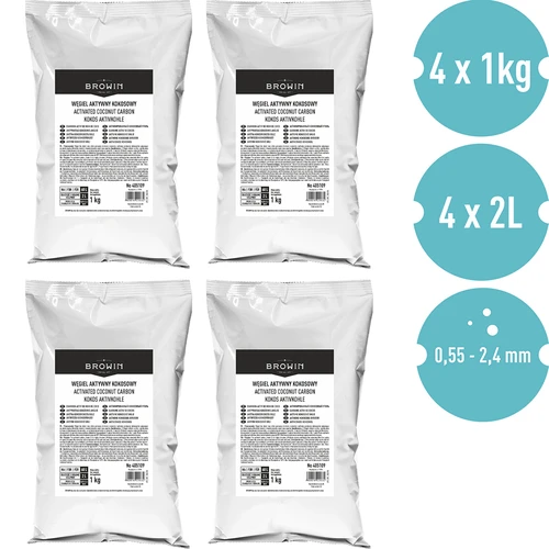 Ενεργός άνθρακας καρύδας 1 kg x 4 - σετ - 2