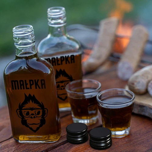 Μπουκάλι τύπου φλασκί 200 ml με βιδωτό καπάκι, εκτύπωση «Μαϊμού», 1 τεμ. - 6