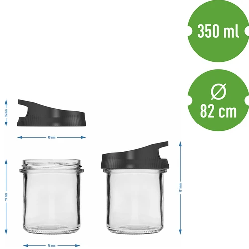 Γυάλινο δοχείο 350 ml, με βιδωτό καπάκι για κρέμασμα - 5