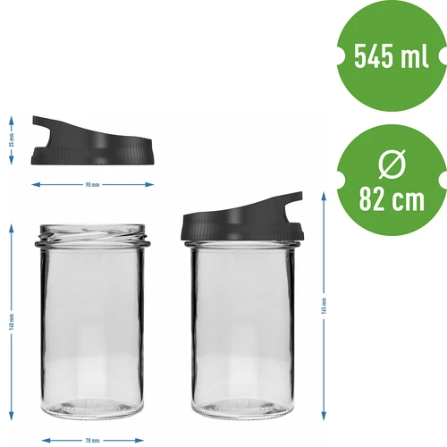 Γυάλινο δοχείο 545 ml, με βιδωτό καπάκι για κρέμασμα - 5