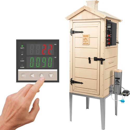 Ηλεκτρικό καπνιστήριο dragON PLYWOOD NATURE 100E από κοντραπλακέ, με θερμαντική μονάδα και ψηφιακό ελεγκτή