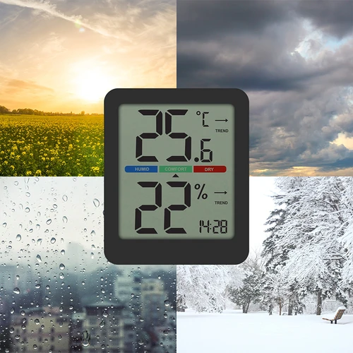 Ηλεκτρονικό θερμόμετρο δωματίου, μαύρο - 11