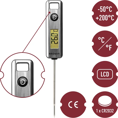 Ηλεκτρονικό θερμόμετρο κουζίνας, LCD (-50°C έως +200°C) - 5