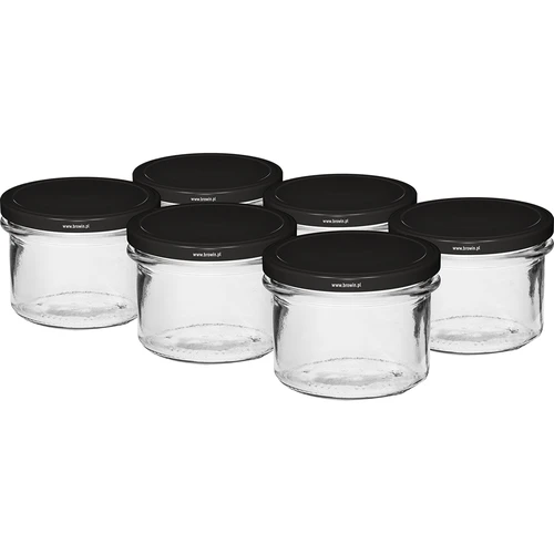 Ίσιο βάζο 235 ml (fi82) με μαύρο βιδωτό καπάκι - 6 τεμ.