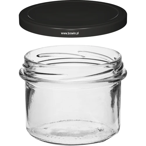 Ίσιο βάζο 235 ml (fi82) με μαύρο βιδωτό καπάκι - 6 τεμ. - 3