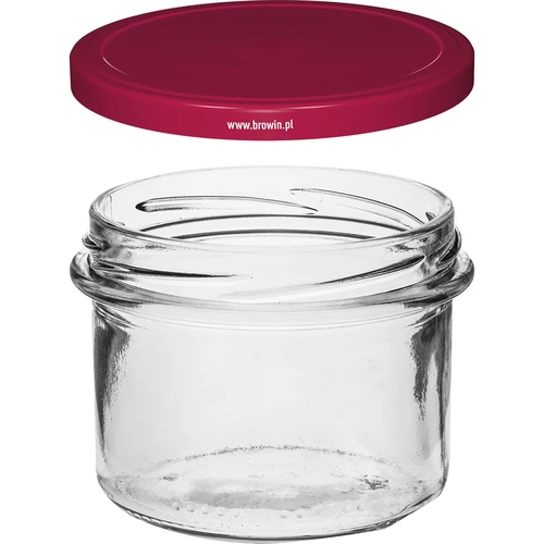 Ίσιο βάζο 235 ml (fi82) με μπορντό καπάκι, 6 τεμ. - 3