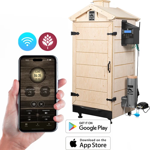 Καπνιστήριο dragON PLYWOOD NATURE χωρίς σκελετό, με ελεγκτή Wi‑Fi, 200L