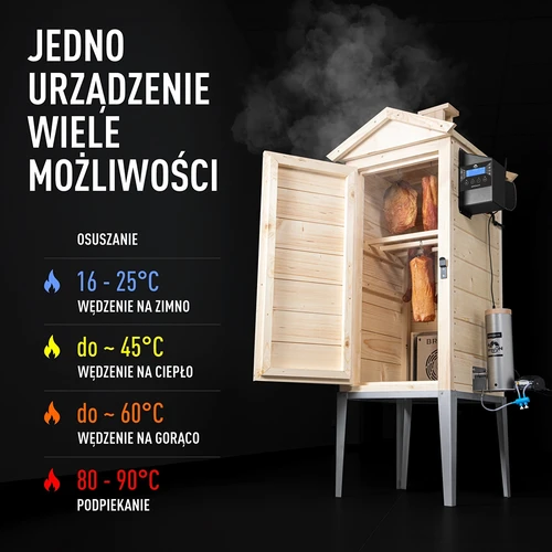 Καπνιστήριο με Wi-Fi, 200 L – dragON WOOD 100IQ με ηλεκτρική μονάδα θέρμανσης και ελεγκτή - 5