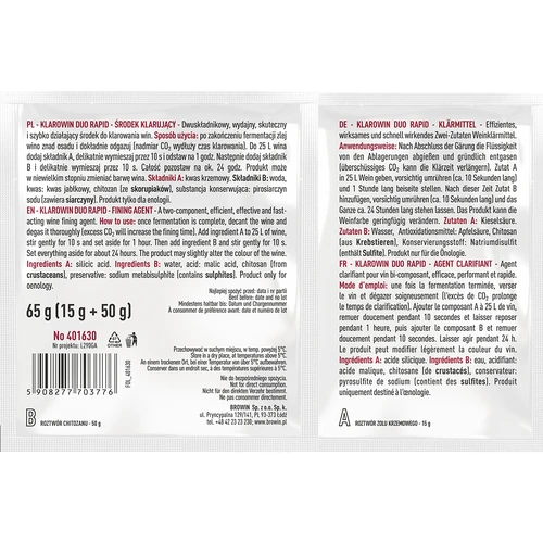 Klarowin Duo Rapid - χιτοζάνη + kieselsol, 65 g - 2