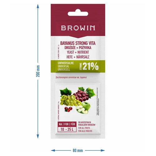 Μαγιά Bayanus + θρεπτικό - γενικής χρήσης - 21%, 17 g - 3