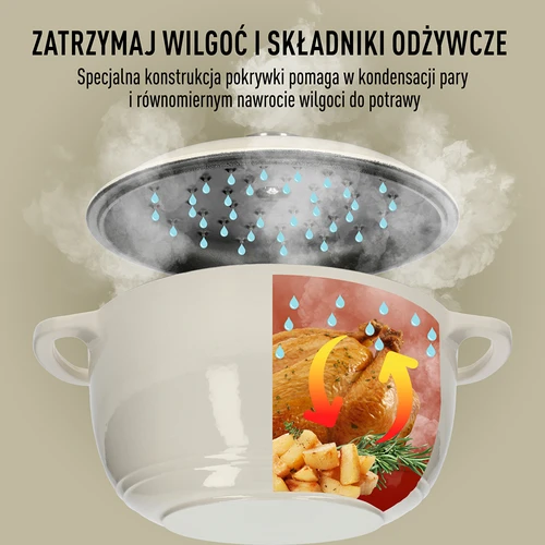 Μαντεμένια εμαγιέ κατσαρόλα - εκρού, 4 L - 6