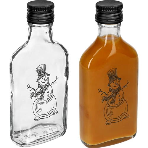 Μπουκάλι τύπου φλασκί 200 ml με βιδωτό καπάκι, εκτύπωση «Χιονάνθρωπος», 1 τεμ. - 3
