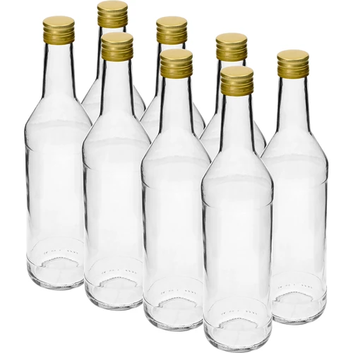 Μπουκάλι 500 ml για βότκα, ίσιο, με βιδωτά καπάκια - 8 τεμ.