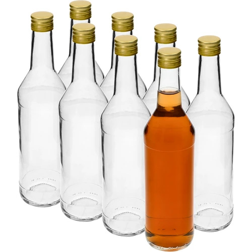 Μπουκάλι 500 ml για βότκα, ίσιο, με βιδωτά καπάκια - 8 τεμ. - 2