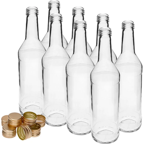 Μπουκάλι 500 ml για βότκα, ίσιο, με βιδωτά καπάκια - 8 τεμ. - 3