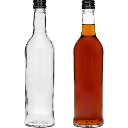 Μπουκάλι 500 ml Λεπτό, με μαύρο βιδωτό καπάκι, για βότκα, 6 τεμ. - 5
