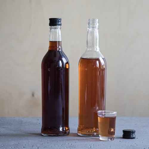Μπουκάλι 500 ml Λεπτό, με μαύρο βιδωτό καπάκι, για βότκα, 6 τεμ. - 9