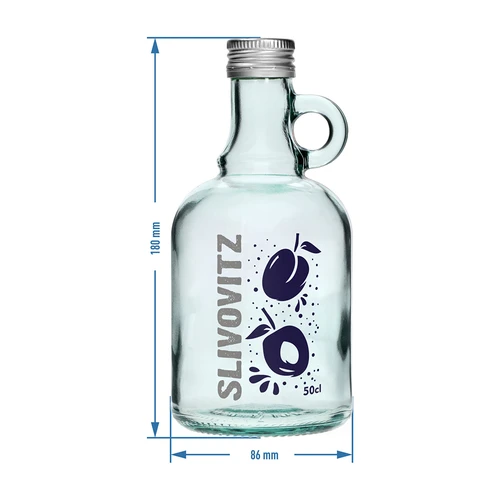 Μπουκάλι 500 ml με βιδωτό πώμα και δίχρωμη εκτύπωση Slivovitz - 4 τεμ. - 7