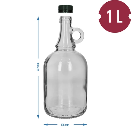 Μπουκάλι Gallone 1L με βιδωτό καπάκι, χωρίς πλεκτή επένδυση - 4