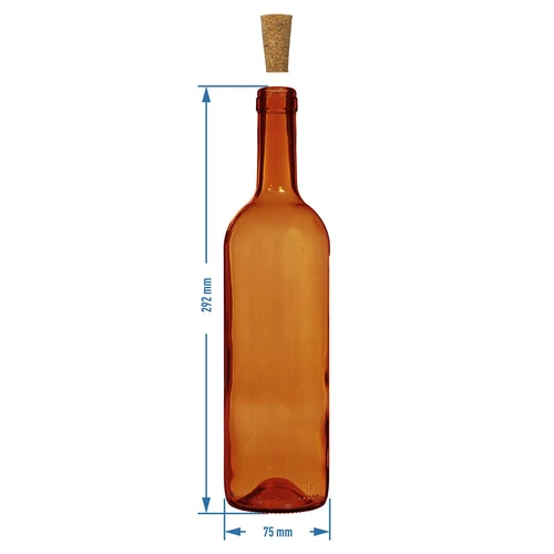 Μπουκάλι για κρασί 750 ml καφέ - πακέτο συρρίκνωσης 8 τεμ. - 6