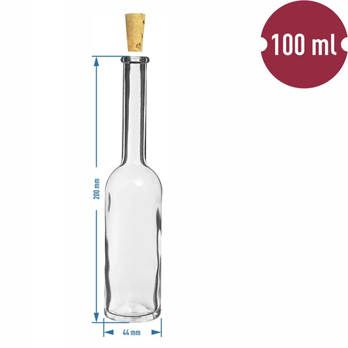 Μπουκάλι για λικέρ 100 ml 6 τεμ.+ 6 πώματα φελλού - 8