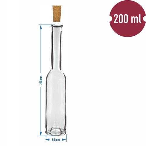 Μπουκάλι για λικέρ 200 ml 6 τεμ.+ 6 φελλοί 23/18 - 7