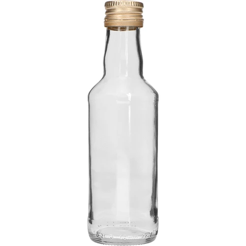 Μπουκάλι ποτού 200 ml, με χρυσό βιδωτό καπάκι φ 28, 1 τεμ.