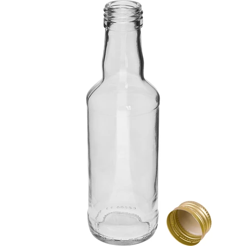 Μπουκάλι ποτού 200 ml, με χρυσό βιδωτό καπάκι φ 28, 1 τεμ. - 2