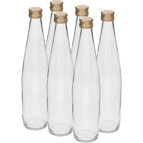 Μπουκάλι Klubowa 500 ml με χρυσό βιδωτό καπάκι, σετ 6 τεμ.