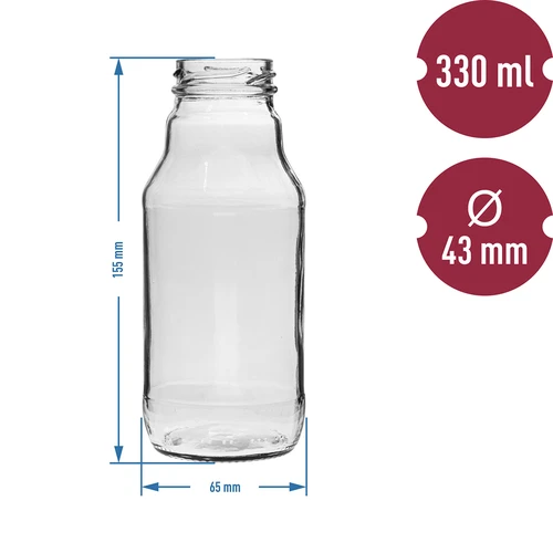 Μπουκάλι TO για χυμό 330 ml με πώμα φ 43 - 6 τεμ. - 4
