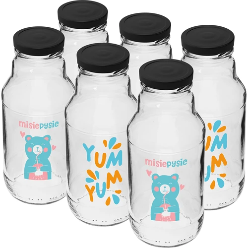 Μπουκάλι twist-off 330 ml με καπάκι φ43 και έγχρωμη εκτύπωση - 6 τεμ. - 2