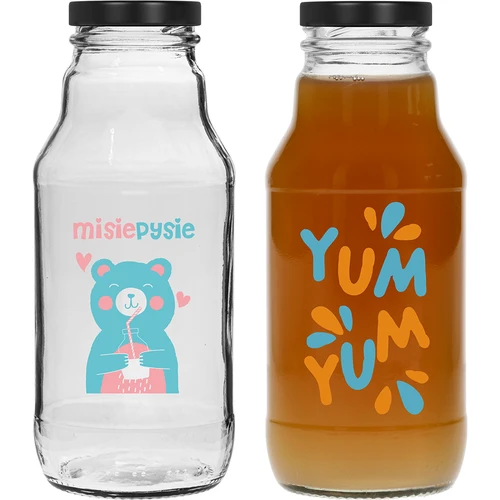 Μπουκάλι twist-off 330 ml με καπάκι φ43 και έγχρωμη εκτύπωση - 6 τεμ. - 5