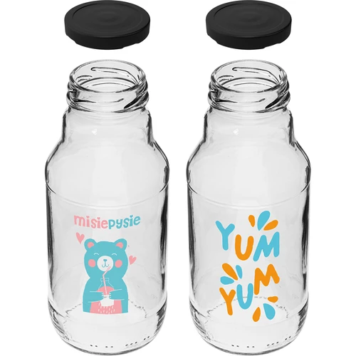 Μπουκάλι twist-off 330 ml με καπάκι φ43 και έγχρωμη εκτύπωση - 6 τεμ. - 4