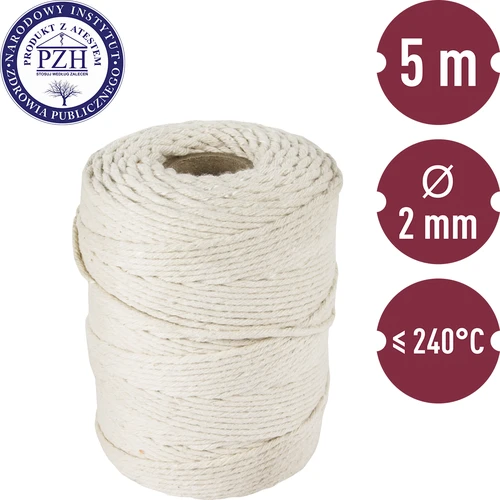 Νήμα αλλαντοποιίας από βαμβάκι, λευκό (240°C) 55 m - 3