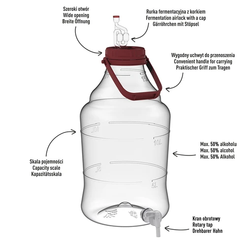 Νταμιτζάνα 15 L με λαβή και βρυσάκι - 5