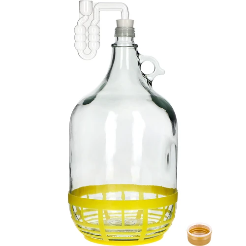 Νταμιτζάνα 5L με πώμα, οριζόντια υδατοπαγίδα και βιδωτό καπάκι - 2