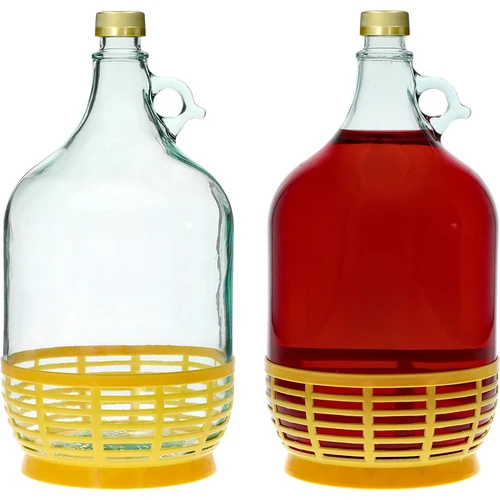 Νταμιτζάνα Dama 5 L με βιδωτό καπάκι και πλαστικό καλάθι - 3