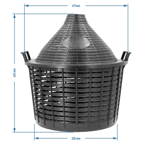 Νταμιτζάνα για κρασί 25 L σε πλαστικό καλάθι - 6