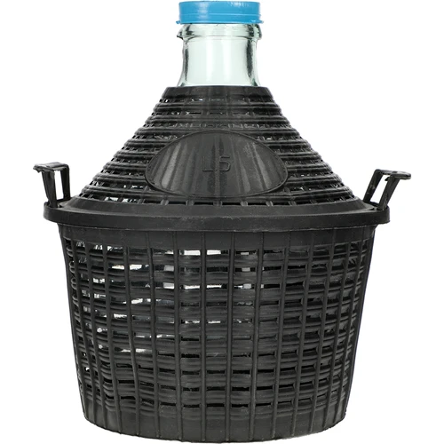 Ντεμιζόνι για κρασί 5L με πλαστικό καλάθι